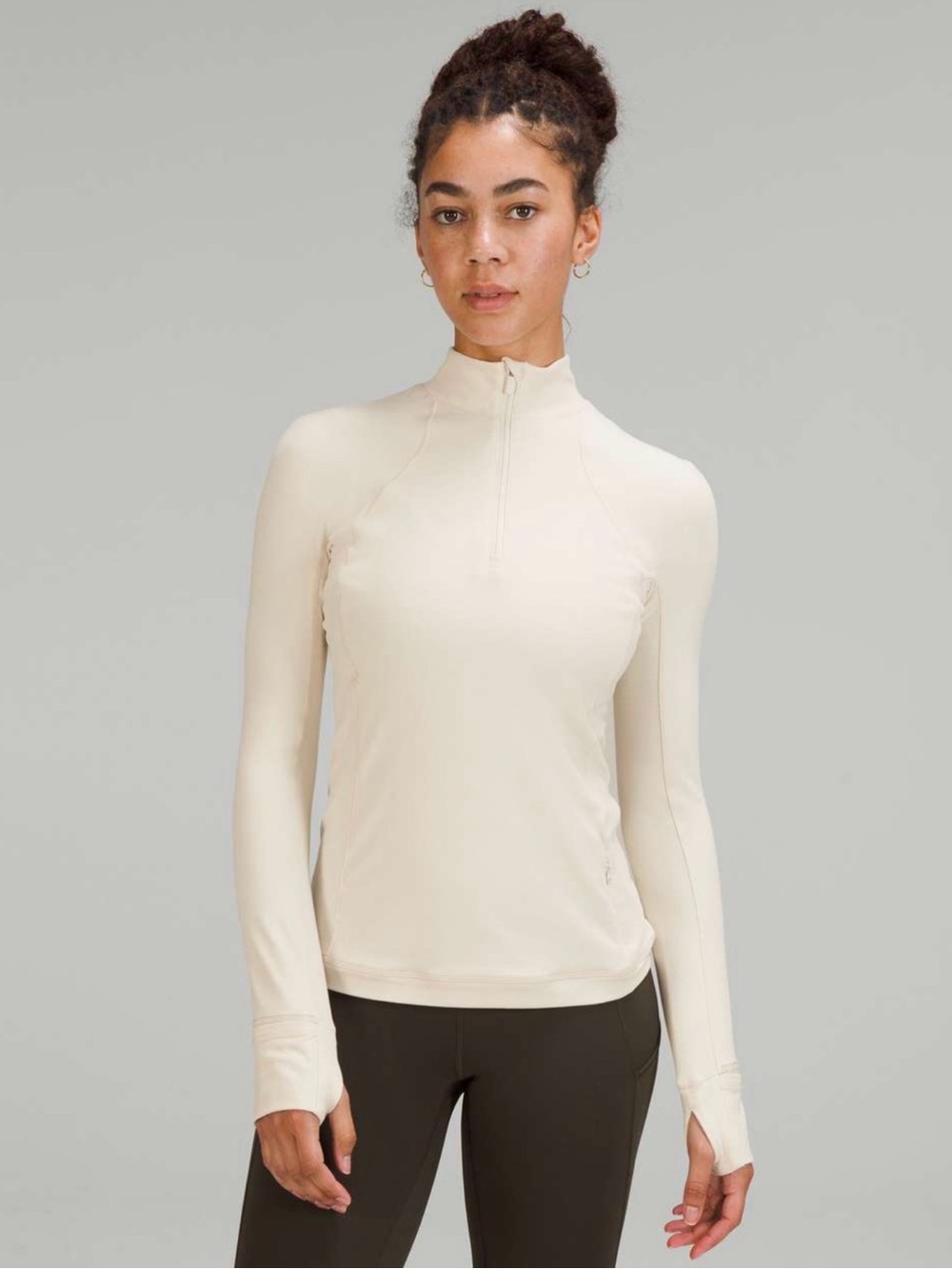 Lululemon It’s Rulu Run Half Zip White Opal Cream Jacket Size 8